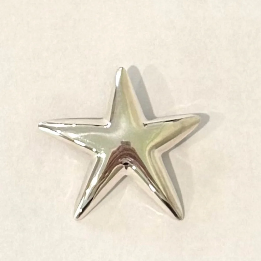 Vintage 925 Sterling Silver Star Starfish Brooch Jewelry Women’s Puffy - Picture 2 of 10